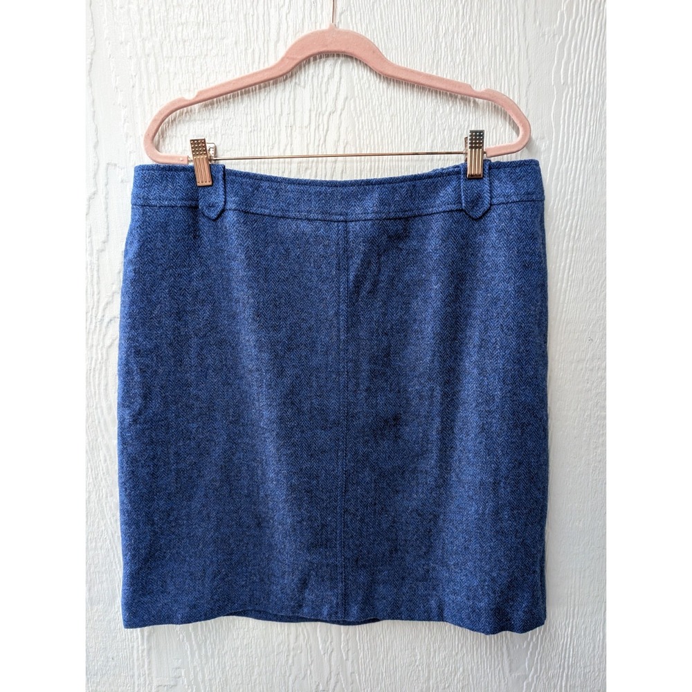 NWT Talbots Wool Blend Blue Skirt Women's Size 14W Classic Preppy Academia